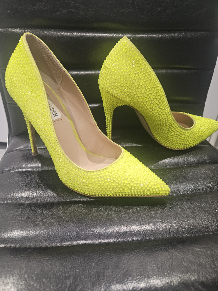 Steve Madden Yellow Rhinestone Heels