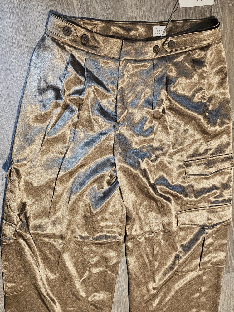 Metallic Cargo High-waisted Dress Pants - photo 2