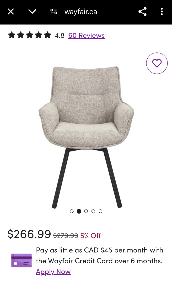 Swivel Dining Chair - Grey / White - photo 3