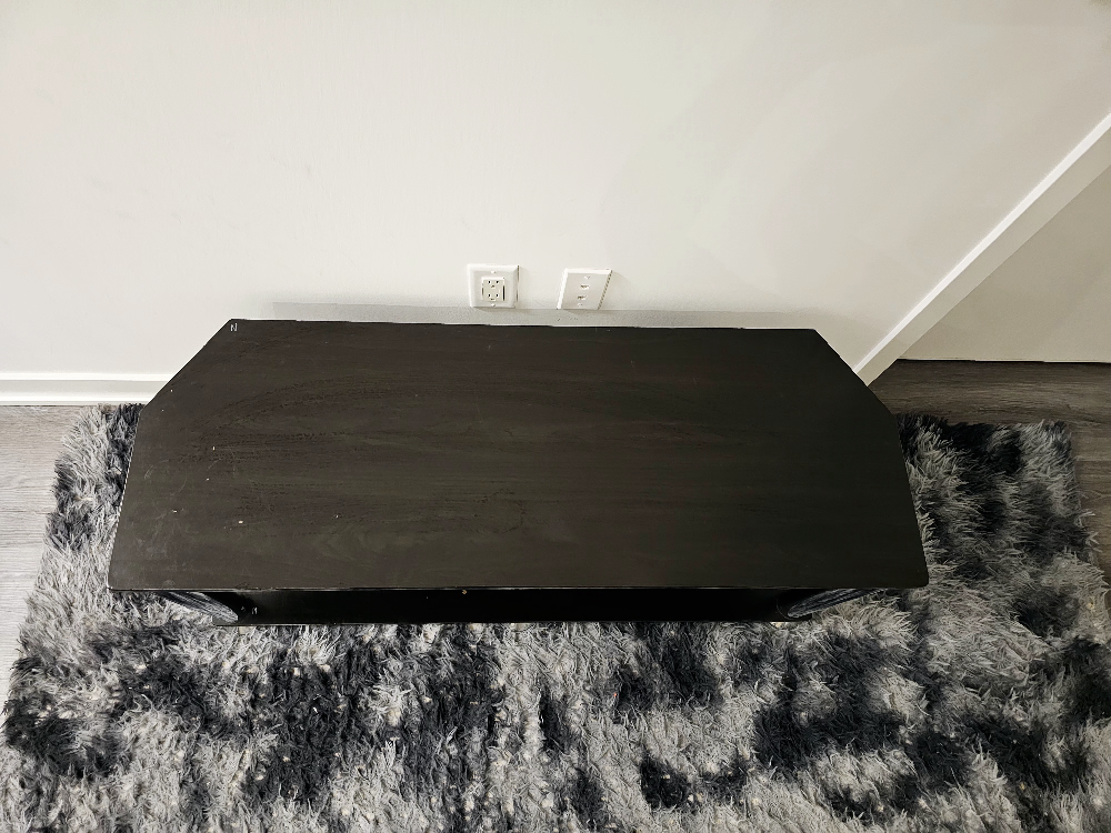 Black TV Stand with Silver Accents, Move out sale - photo 3