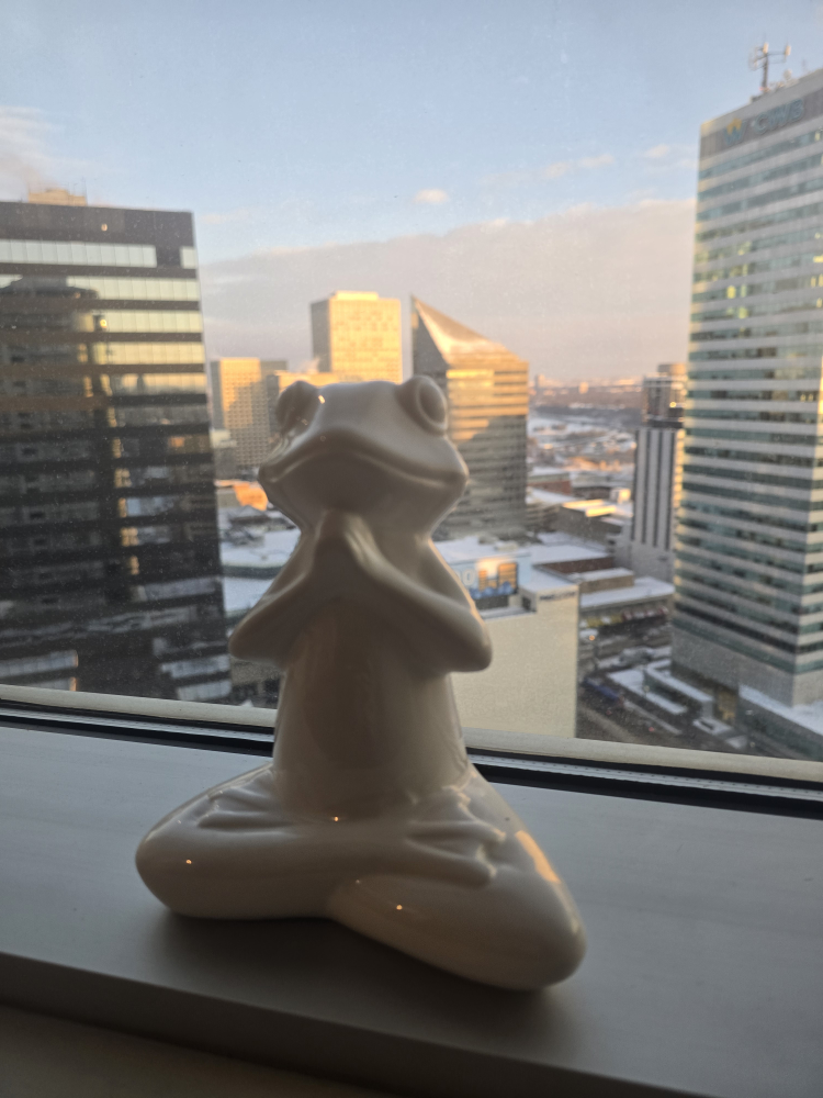 🧡 White Ceramic Yoga Frog Figurine # Freecycle - photo 3