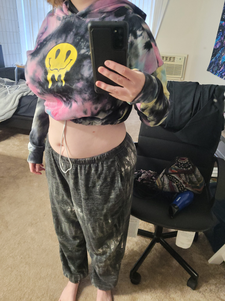 Twear Society Tie Dye Smiley Face Crop Hoodie #freecycle - photo 3