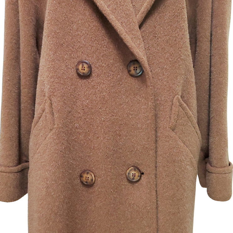 Alpaca Wool Blend Double-breasted Extra Long Overcoat - photo 3