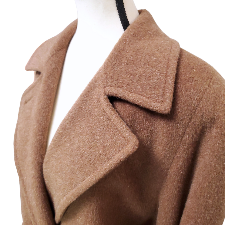 Alpaca Wool Blend Double-breasted Extra Long Overcoat - photo 4