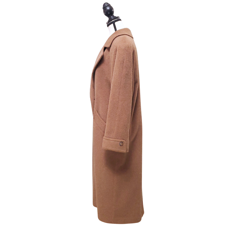 Alpaca Wool Blend Double-breasted Extra Long Overcoat - photo 5