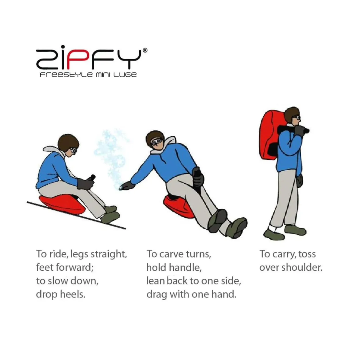 Zipfy Freestyle Mini Luge Snow Sled image indicator(5)