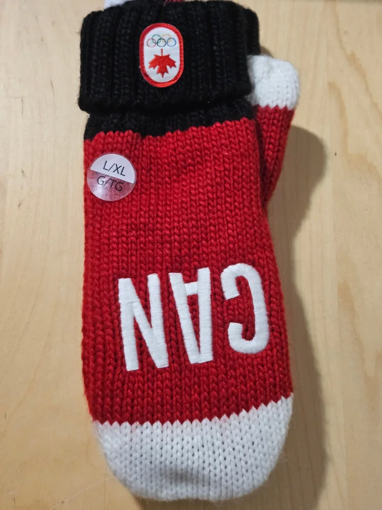 BNWT)Canadian Olympic Mittens L/XL thumbnail
