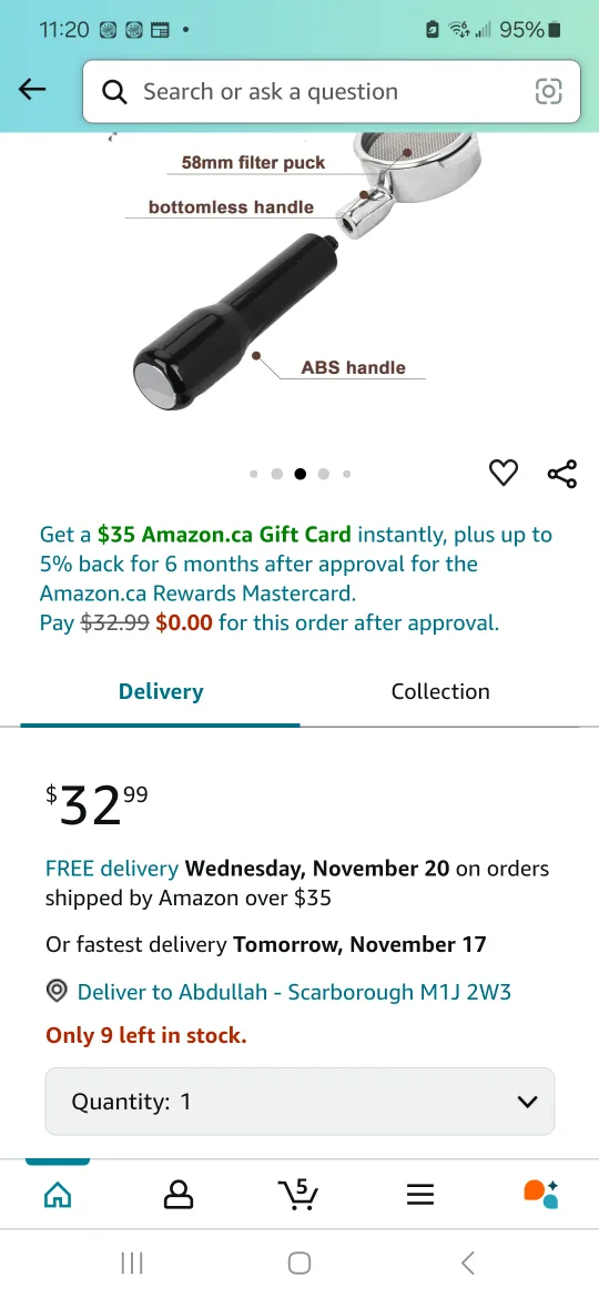 Espresso Portafilter with filter basket 304 image indicator(2)