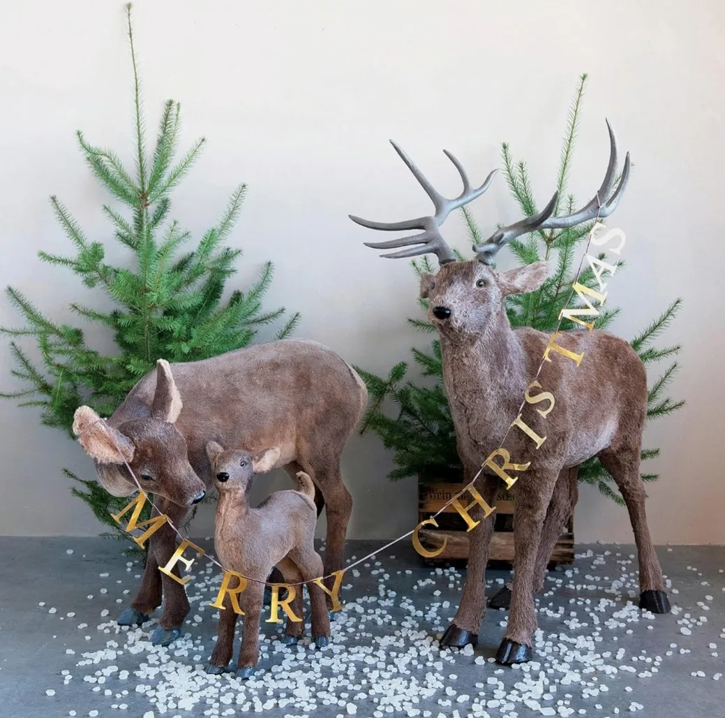 55" Merry Christmas, Brass Finish Metal Garland Banner image indicator(6)