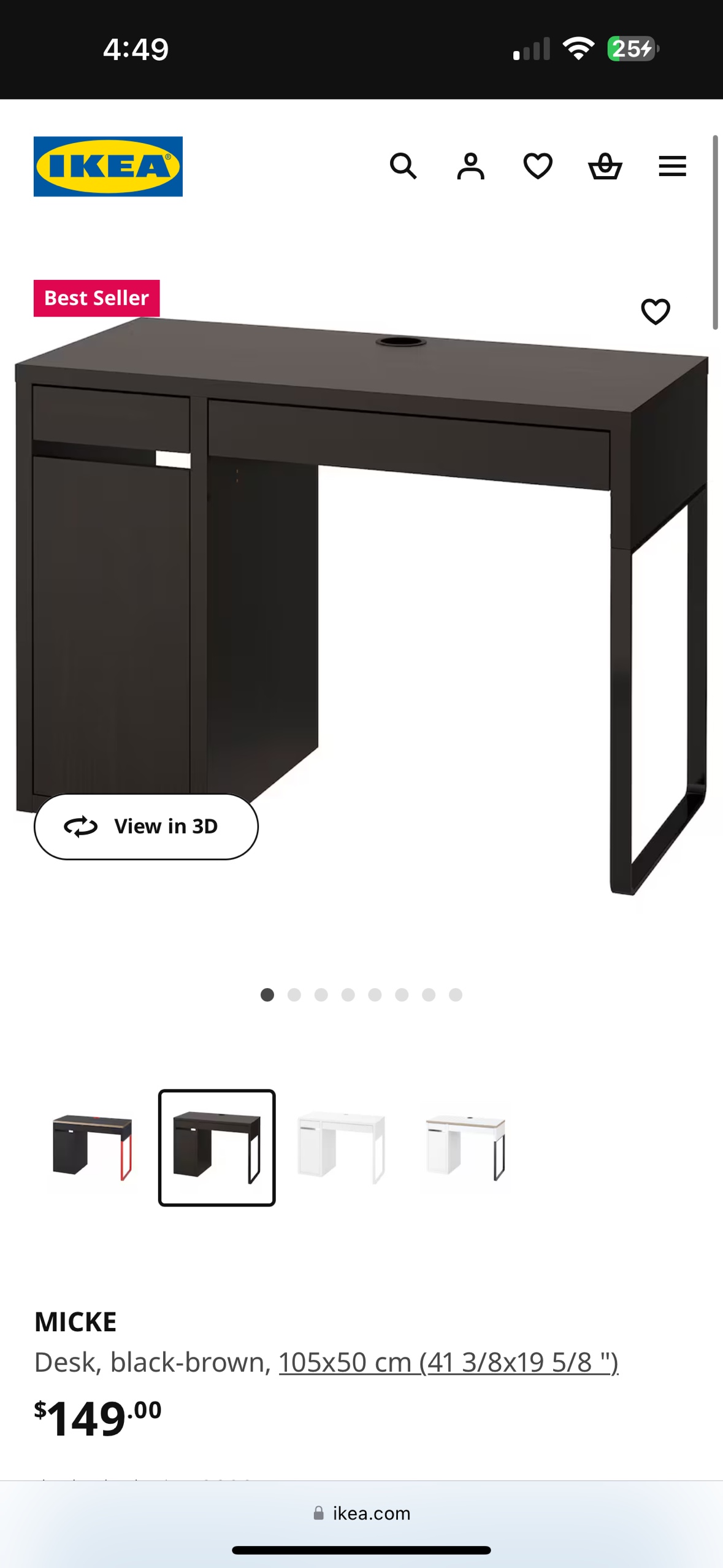 IKEA MICKE Desk - Black-brown - photo 4