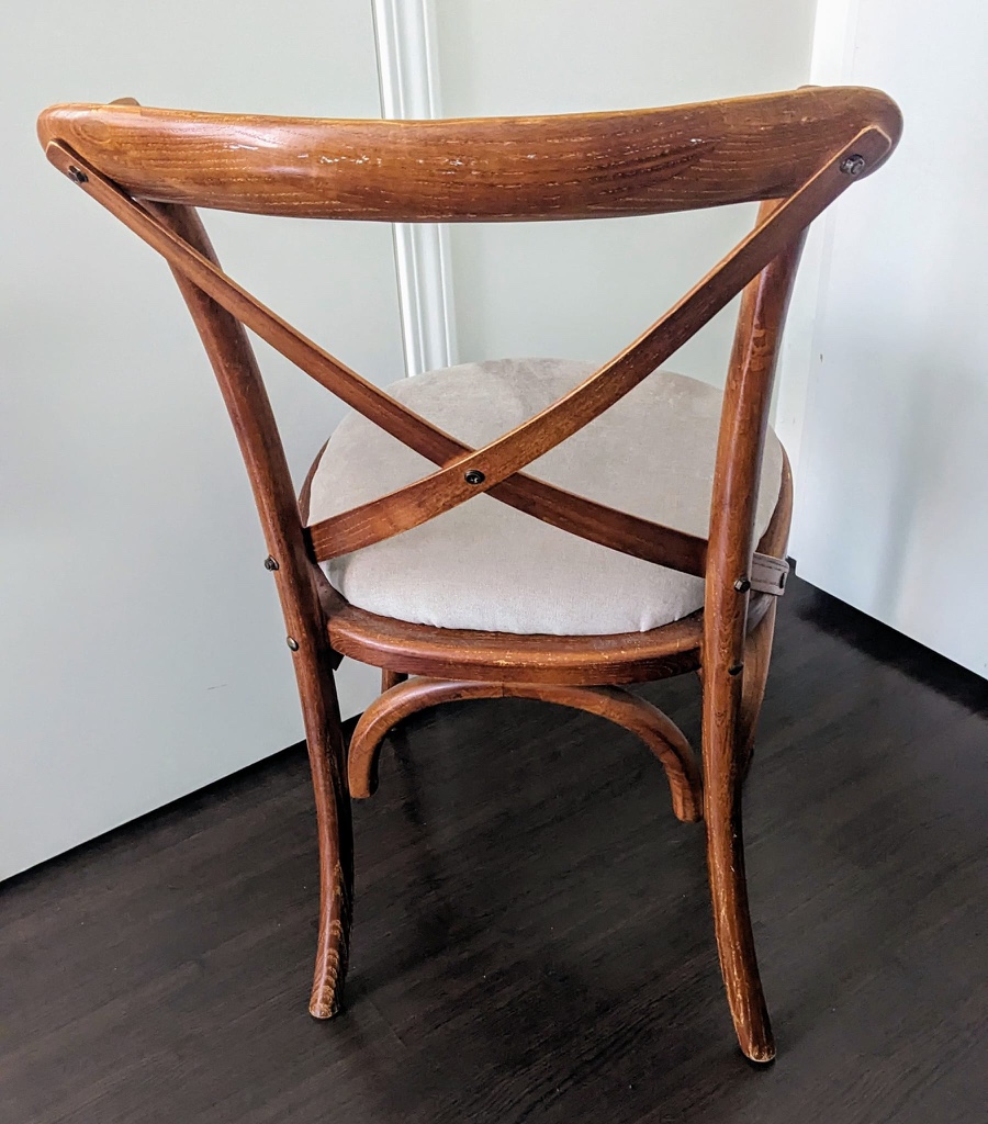 Set Of 4 Solid Wood Fabric Seat Chairs - photo 3
