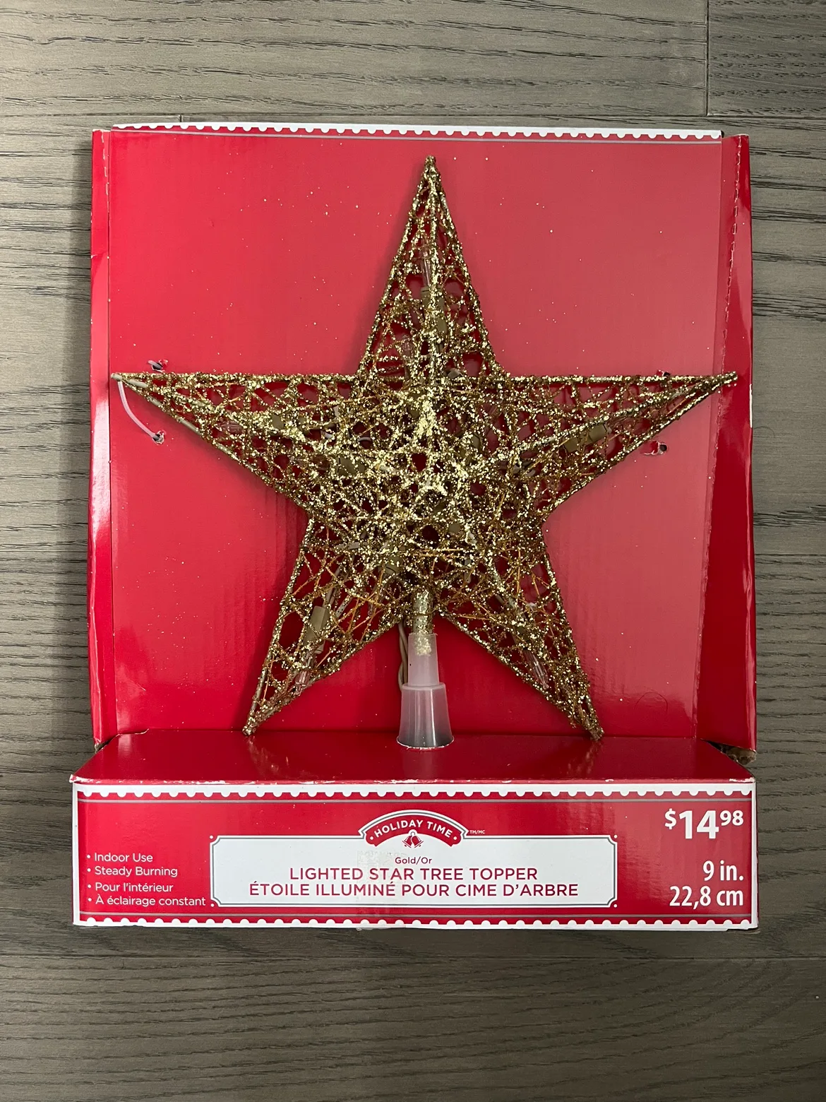 Lighted Gold Star Tree Topper thumbnail