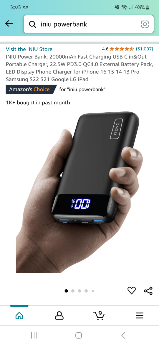 INIU Power Bank 20000mAh