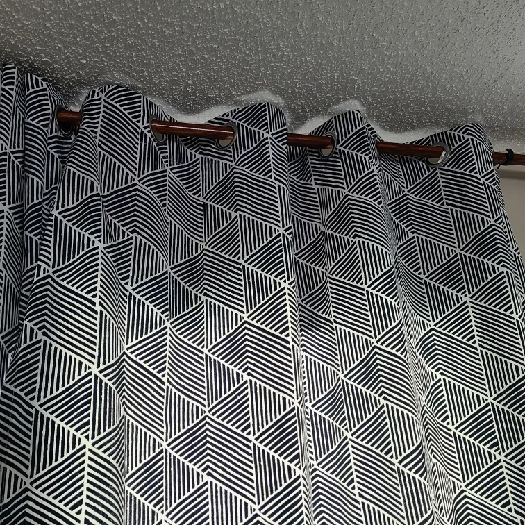 Geometric Blue & White Curtains for $10! image indicator(3)