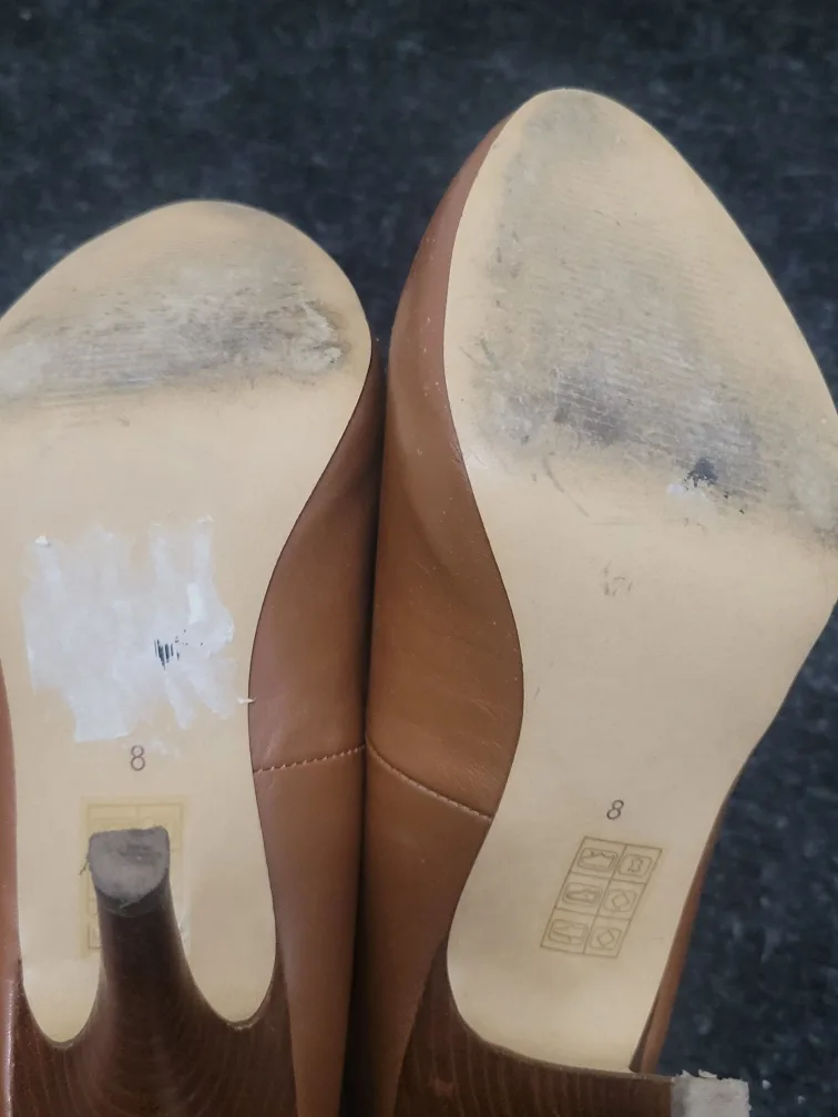 Brown Leather pump high heel shoes image indicator(6)