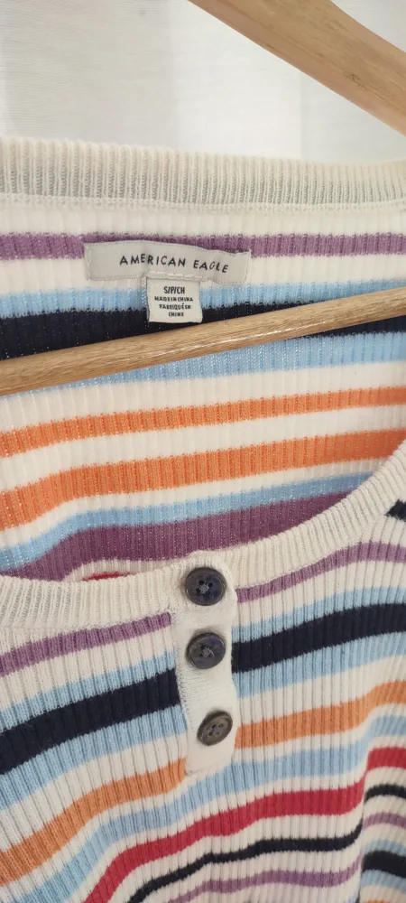 American Eagle Striped Crop Top image indicator(5)
