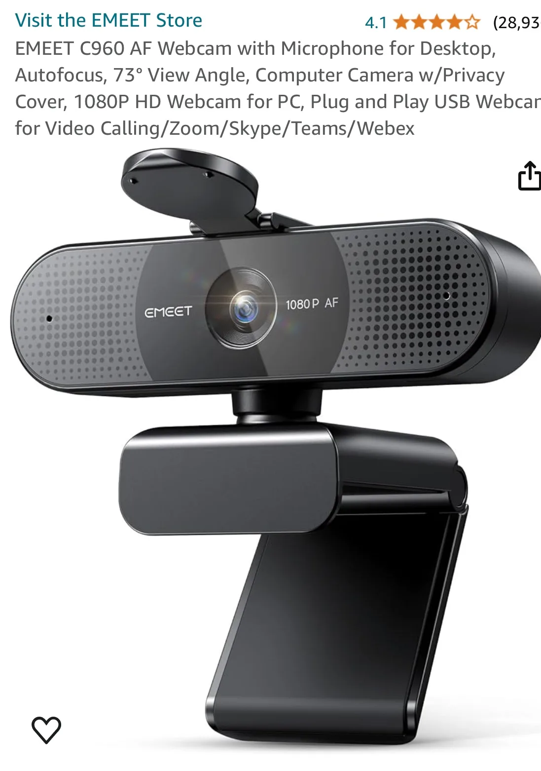EMEET C960 AF Webcam with Microphone image indicator(2)