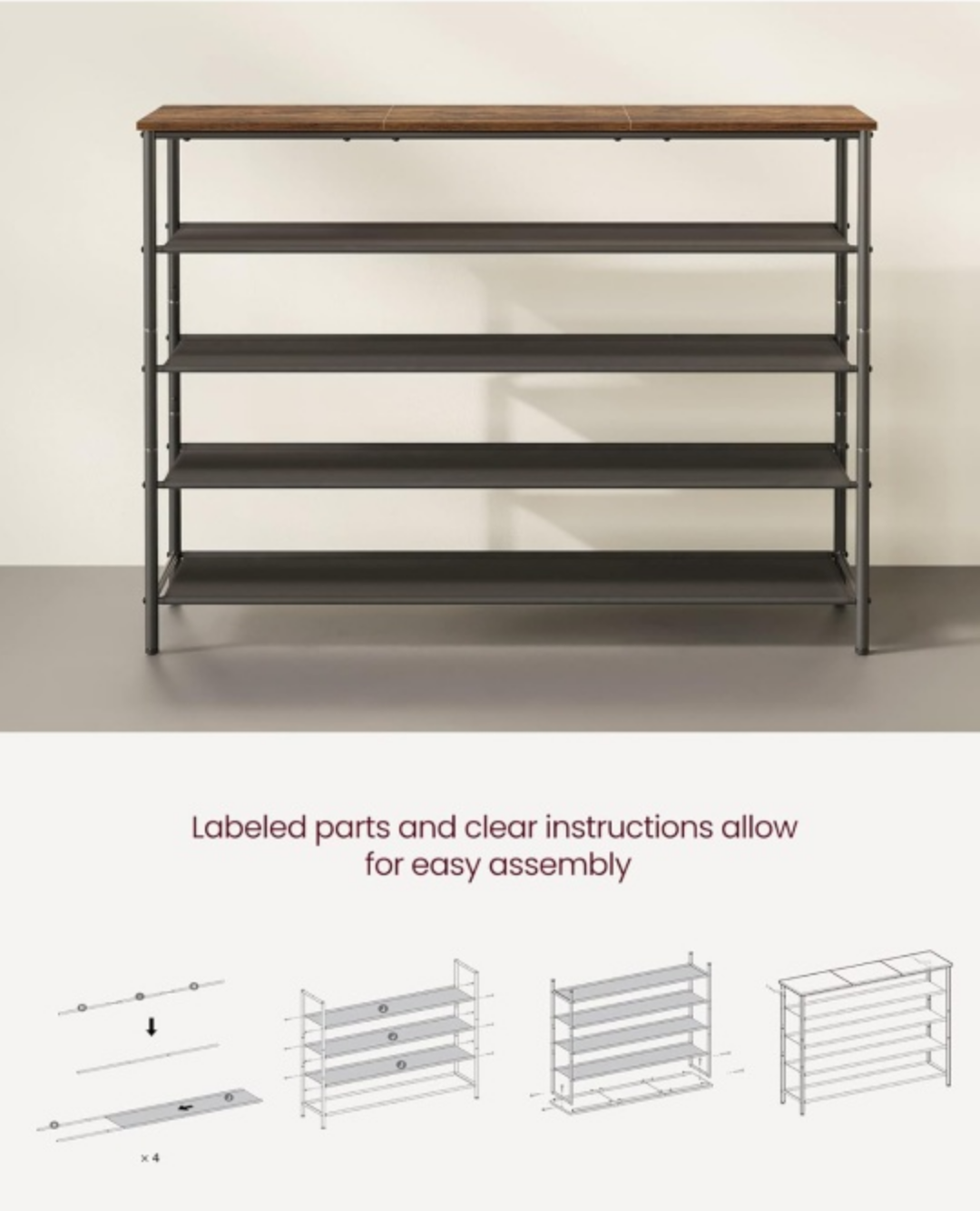 VASAGLE 5-Tier Shoe Rack - photo 4