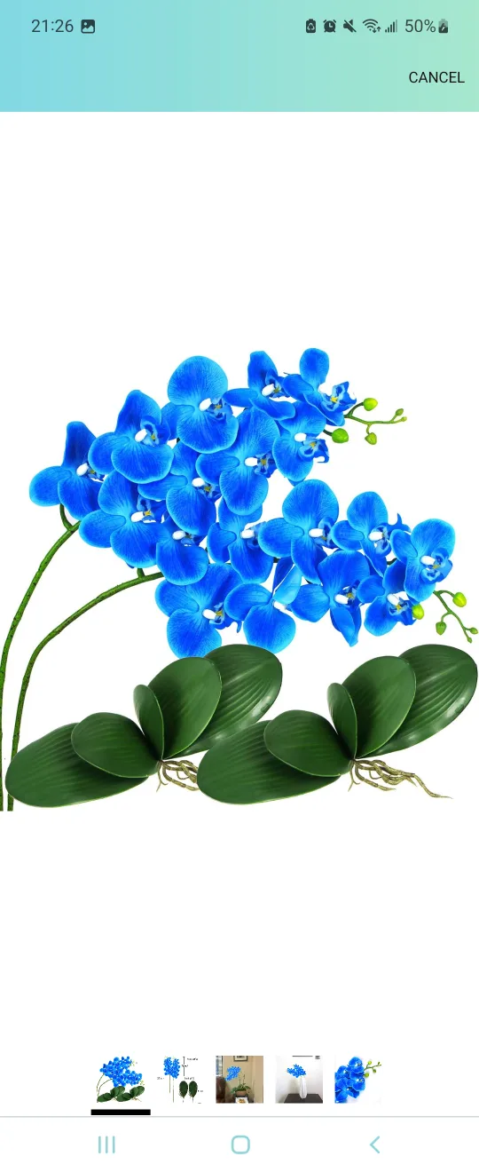 Artificial Orchid Plants, 2 Blue and 1 White image indicator(5)