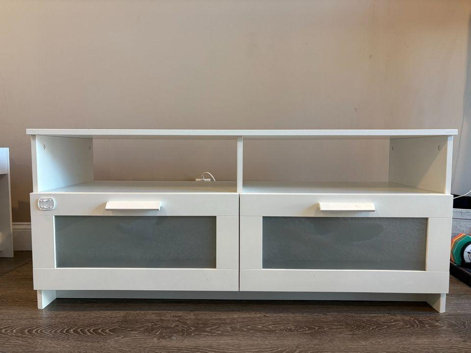 White TV Stand with 2 Drawers Ikea Brimnes