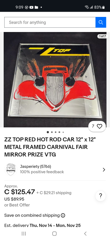 Vintage ZZ Top & Ozzy Osbourne Carnival Mirror Set - photo 2