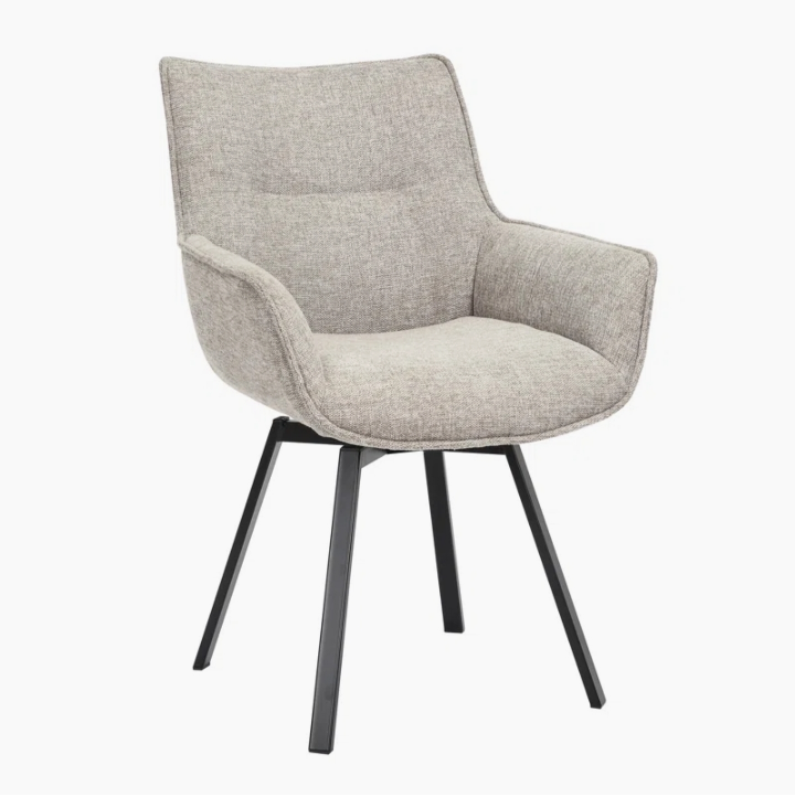 Swivel Dining Chair - Grey / White