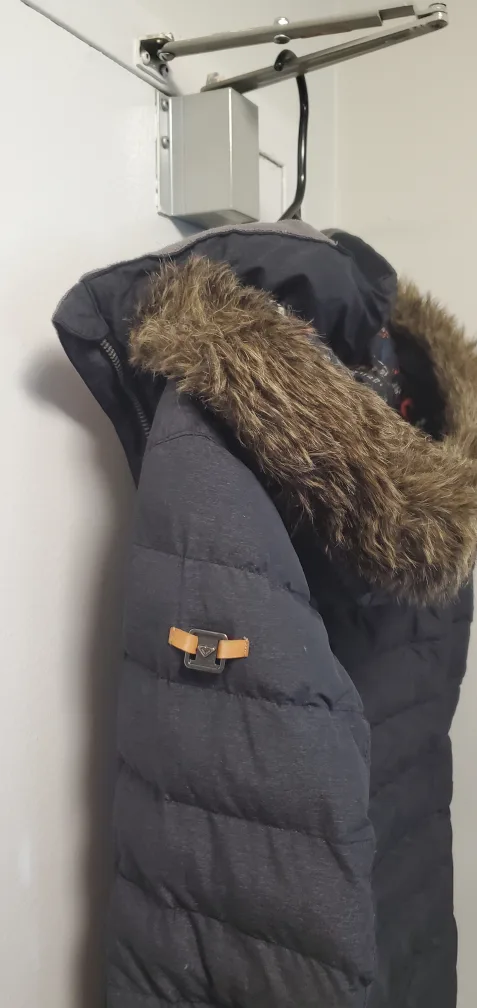 Grey Winter Puffer Jacket with Fur Hood image indicator(8)