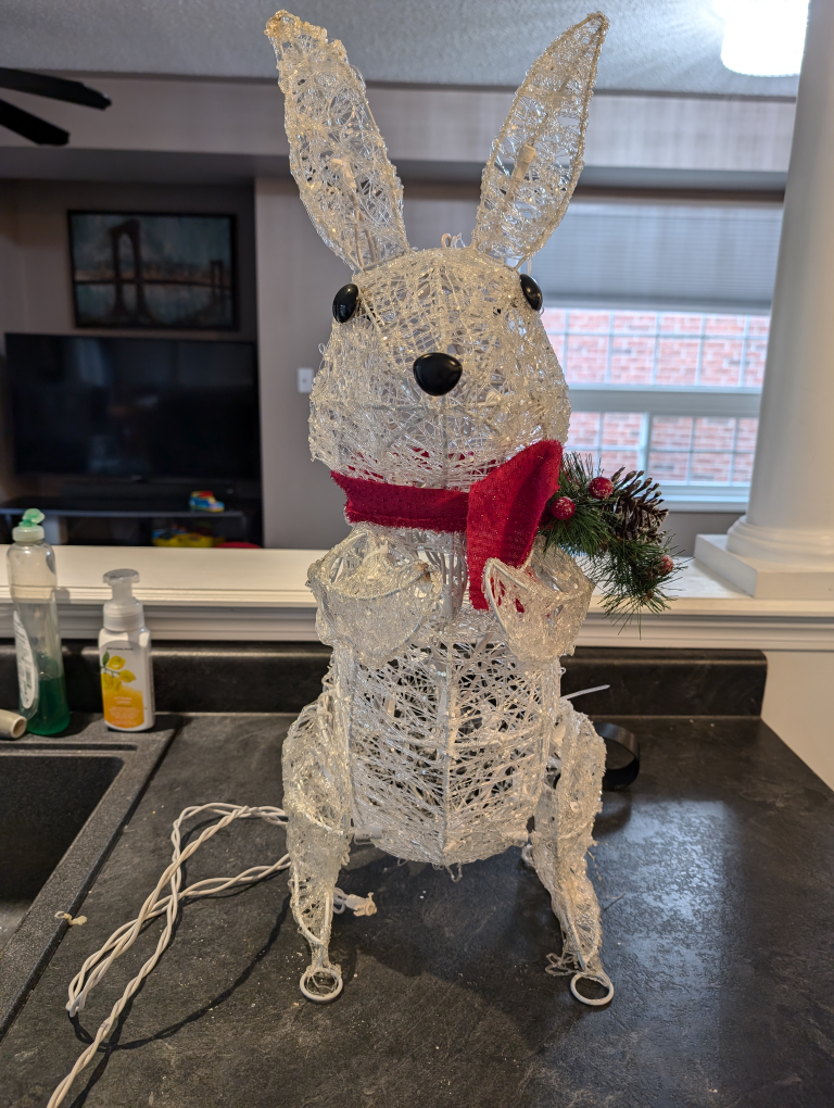 Light Up Christmas Bunny Decoration