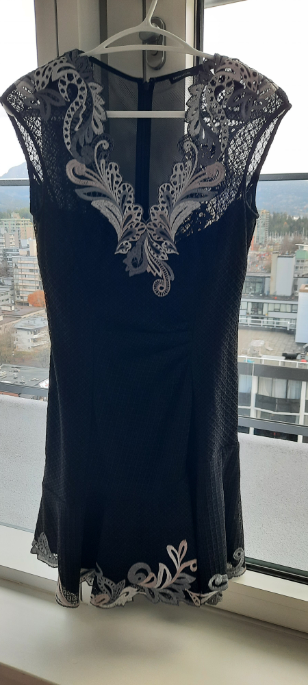 Karen Millen Black Lace Dress with Floral Embroidered Detail