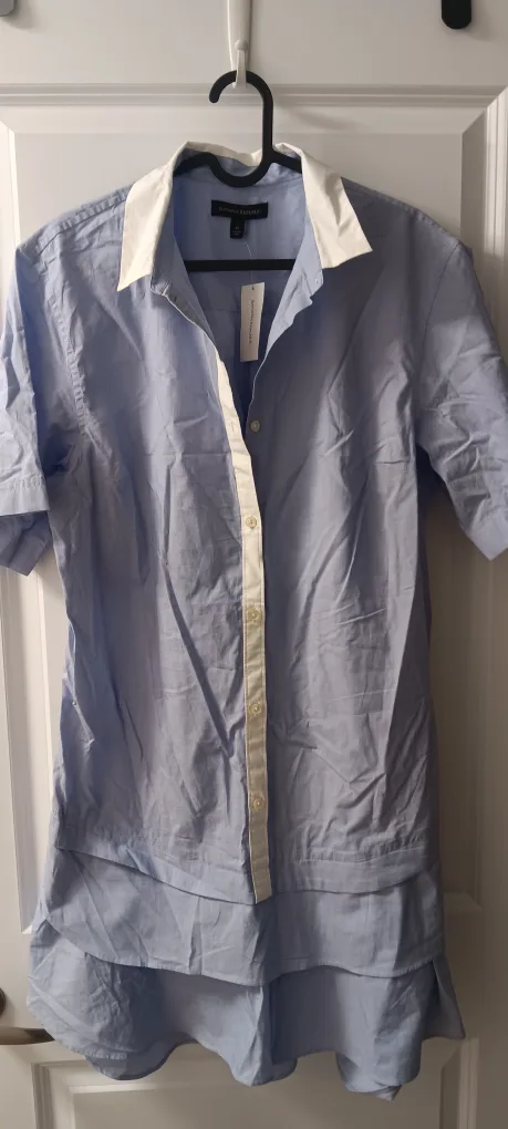 Banana Republic Blue & White Shirt Dress thumbnail