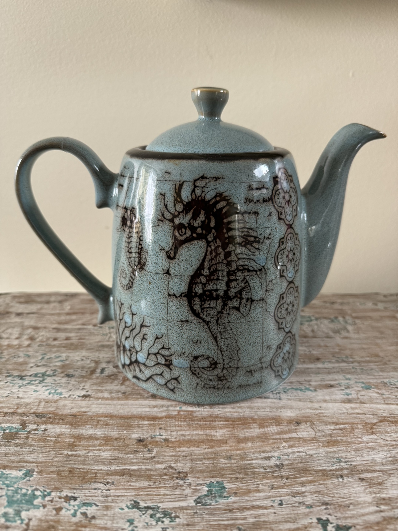 Teapot with Seahorse Design