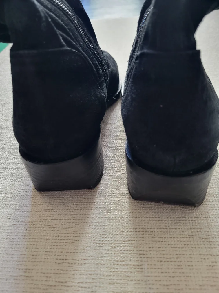 Aquatalia Black Suede Booties made in Italy image indicator(4)