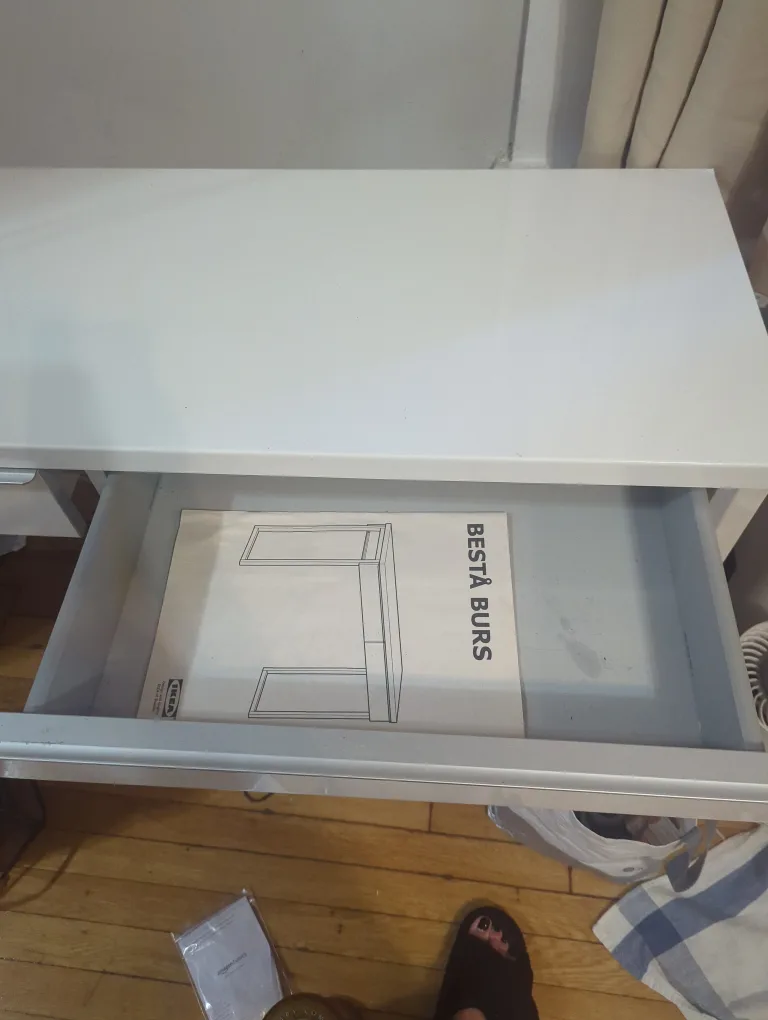 🧡White Desk with Two Drawers IKEA image indicator(4)