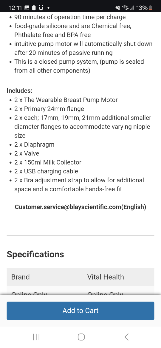 Vital Health Double Electric Breast Pump - photo 4