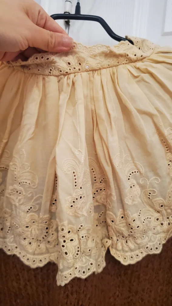 Brown and Beige Knit Sweater with Lace Detail image indicator(3)