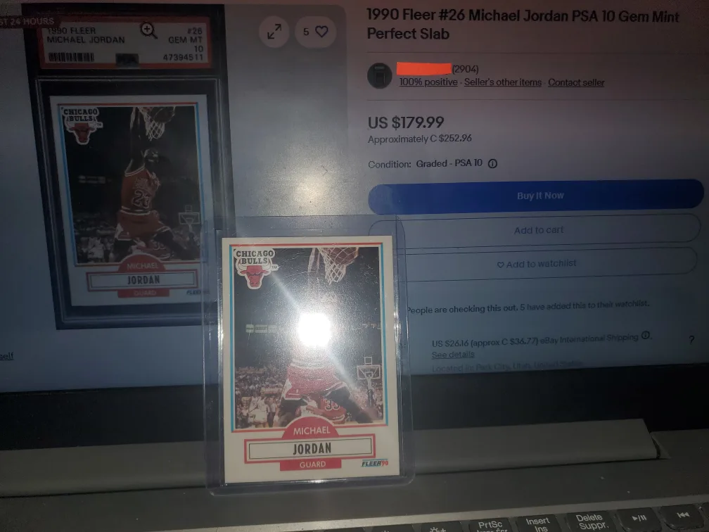 Michael Jordan 1990 Fleer NBA Basketball card dunking image indicator(2)