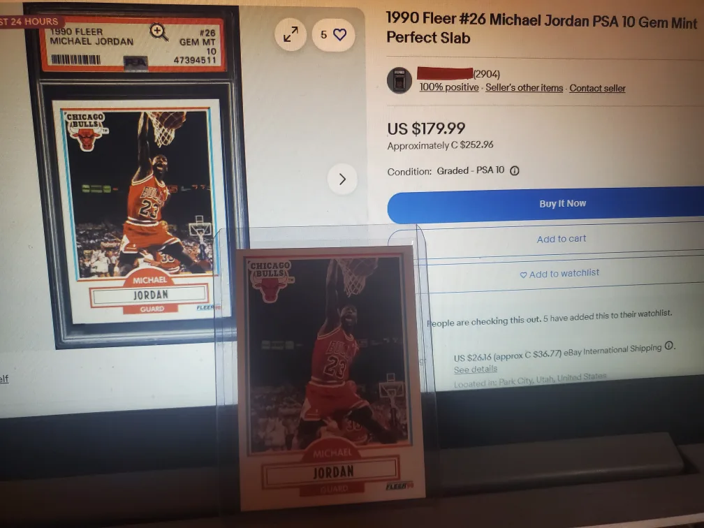 Michael Jordan 1990 Fleer NBA Basketball card dunking image indicator(3)
