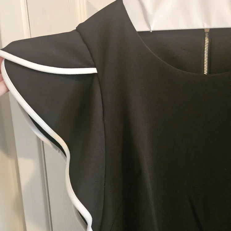 Calvin Klein Black Dress with White Trim image indicator(2)