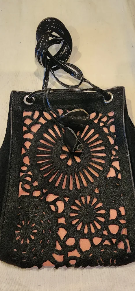 Longchamp Black & Pink Cutout Bag image indicator(6)