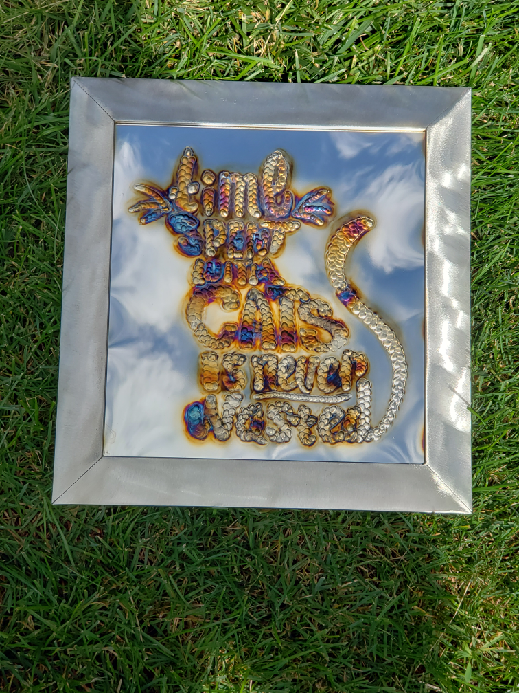 Metal Cat Art - Time Spent With Cats Is Never Wasted - photo 2