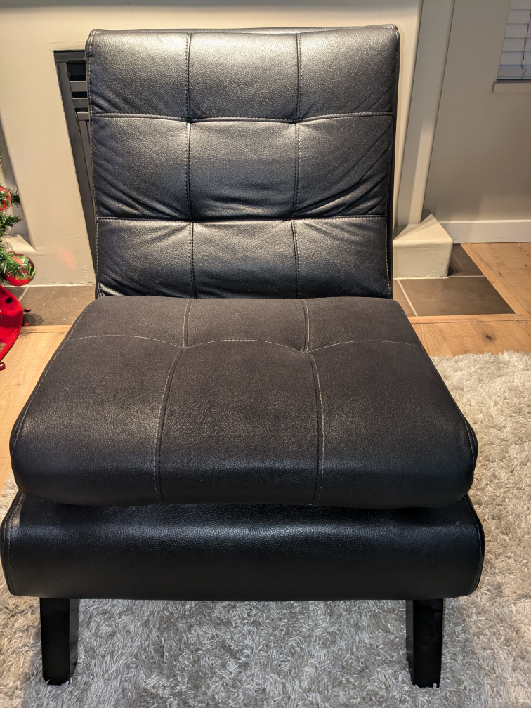 Black Faux Leather Armchair - photo 4