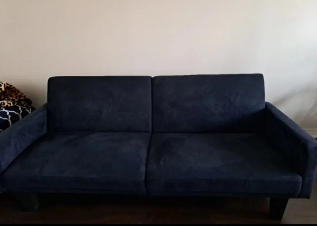 Blue Futon Sofa Bed 185 x 75 cm thumbnail