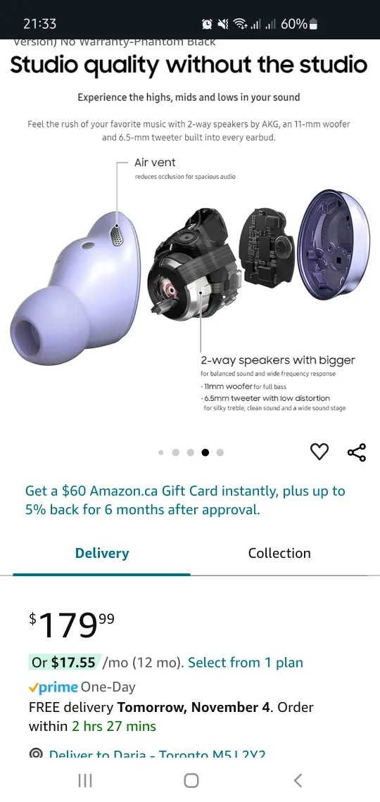 Samsung Galaxy Buds Pro, Wireless Earbuds, purple/violet image indicator(6)