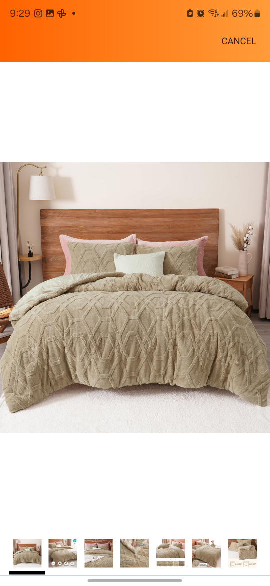 King Size Khaki blanket and pillow cases