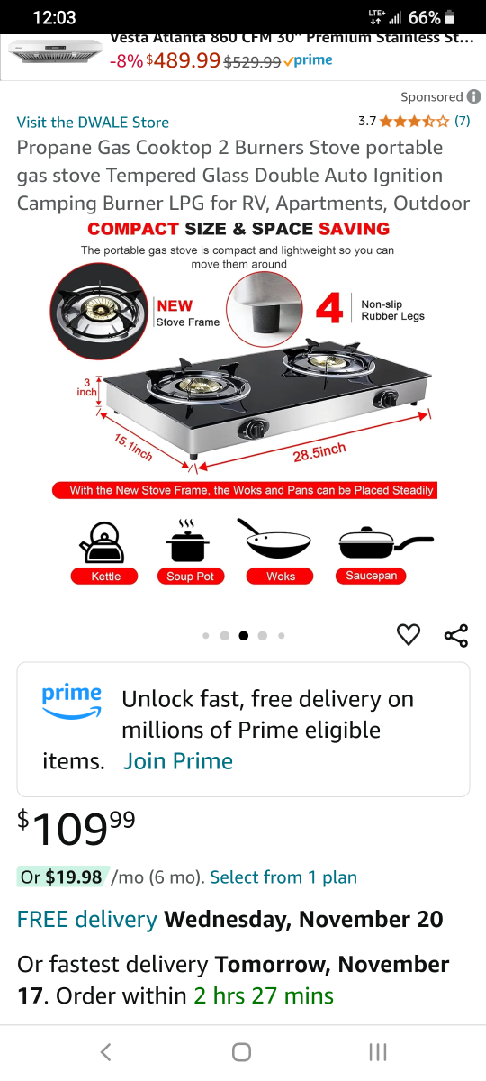 DWALE 2 Burner Portable Propane Gas Stove - photo 4