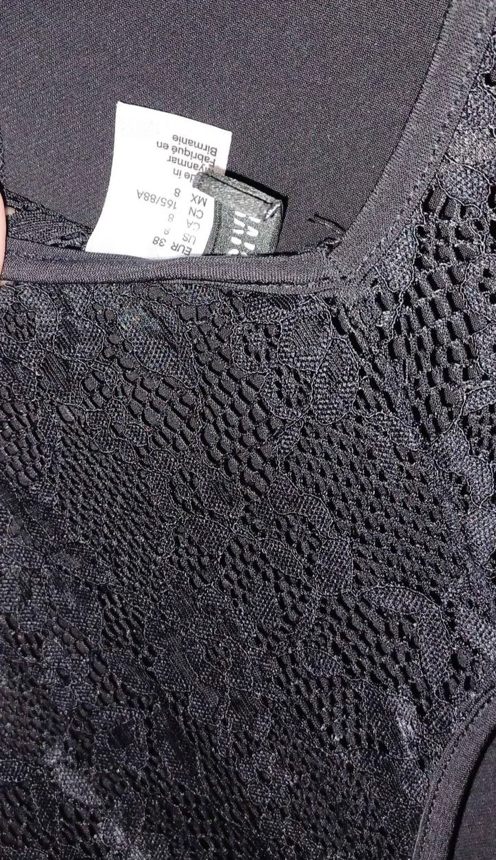 Black Lace Long Sleeve Back Open Dress image indicator(4)