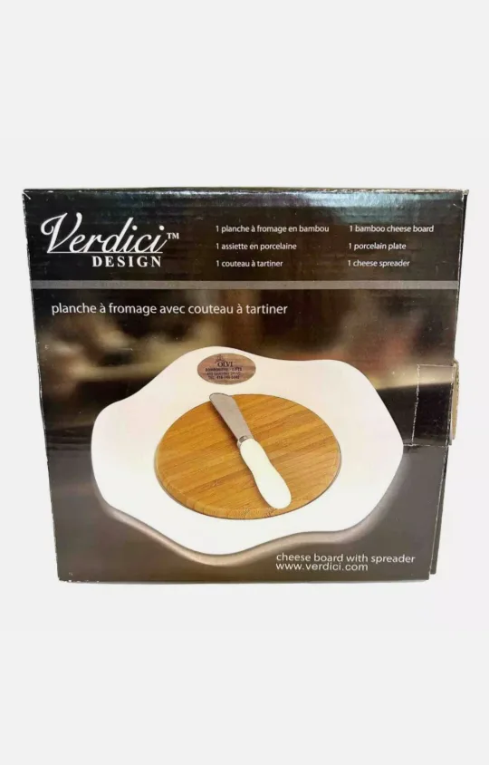 Cheese Board with Spreader and Porcelain Plate image indicator(6)