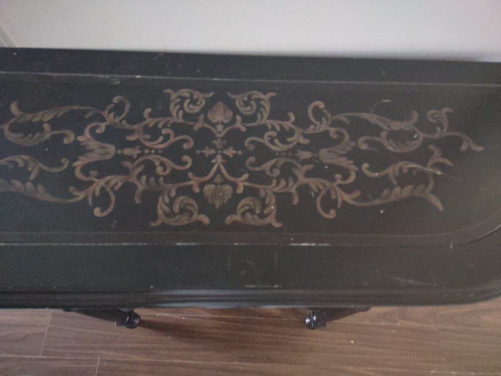 Black Console Table with Intricate Design - photo 3