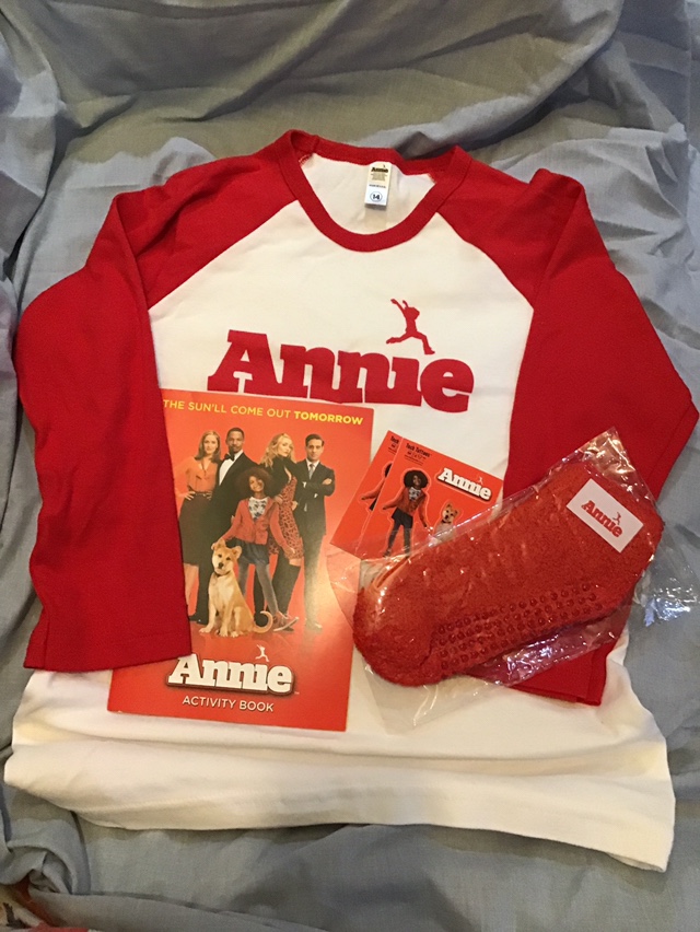 Annie Movie Merchandise Bundle - Shirt, Socks, Activity Book