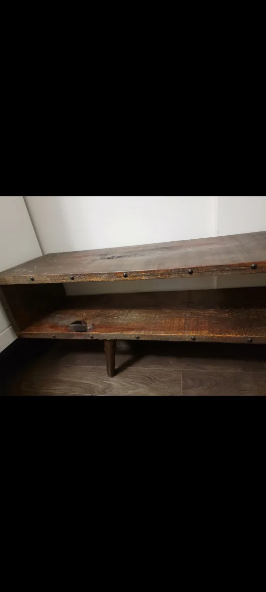 Live Egde Rustic Wooden TV Stand image indicator(2)